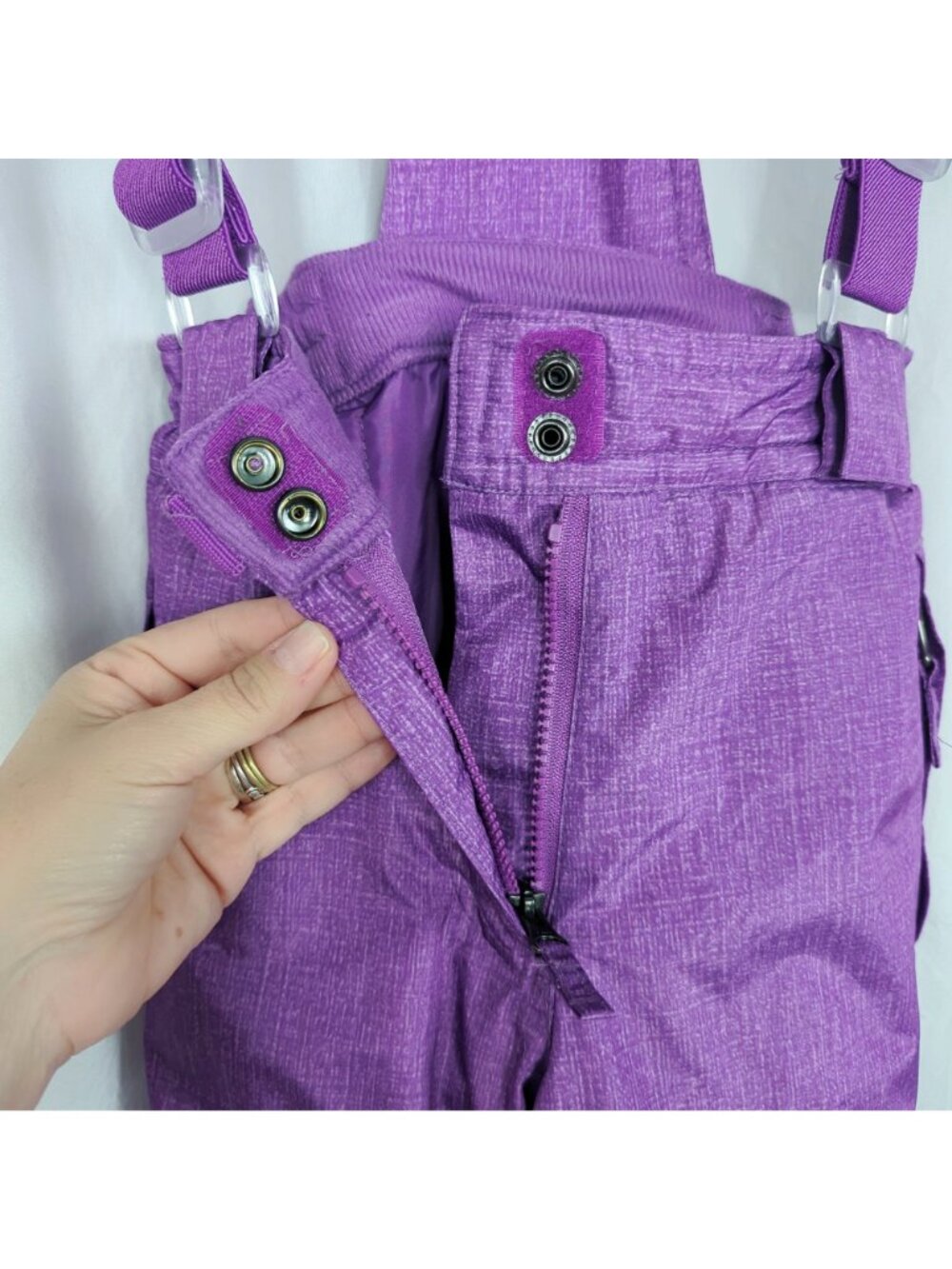 Weatherproof Girls Snow Bib 5 6 Small Pants Purple - Picture 10 of 10